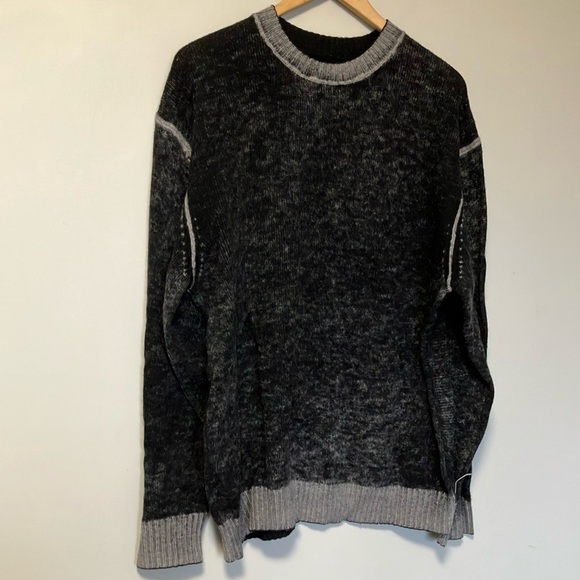 Diesel Black and Gray 55% Wool 45% Nylon Blend Sweater - Picture 2 of 4